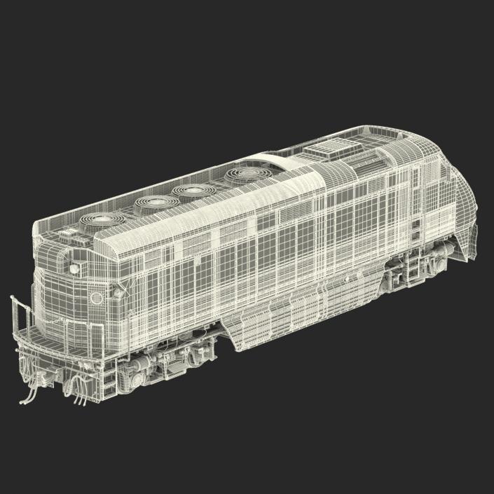 3D Diesel Electric Locomotive F59 PHI Santa Fe model