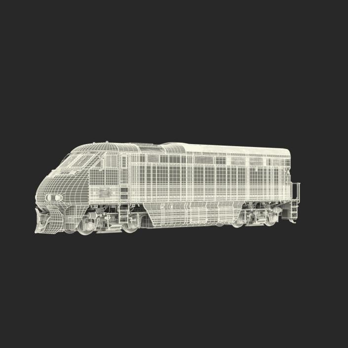 3D Diesel Electric Locomotive F59 PHI Santa Fe model