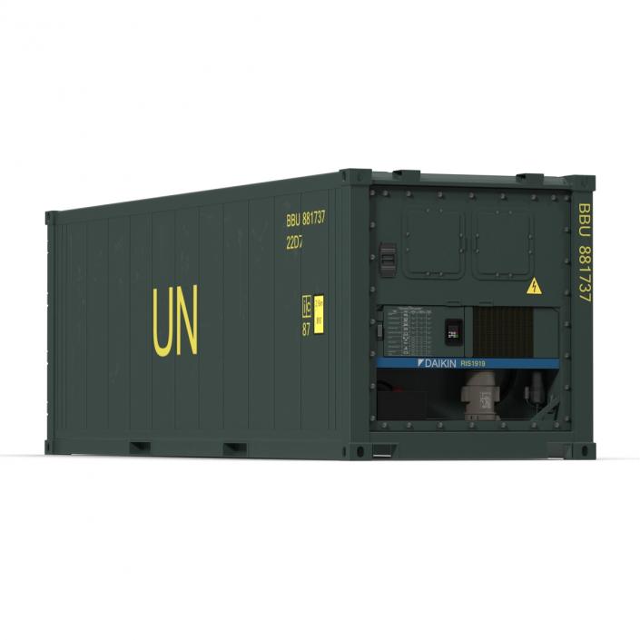 ISO Refrigerated Container Green 3D