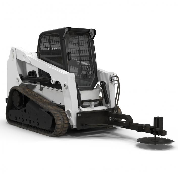 Compact Tracked Loader With Brush Saw 3D