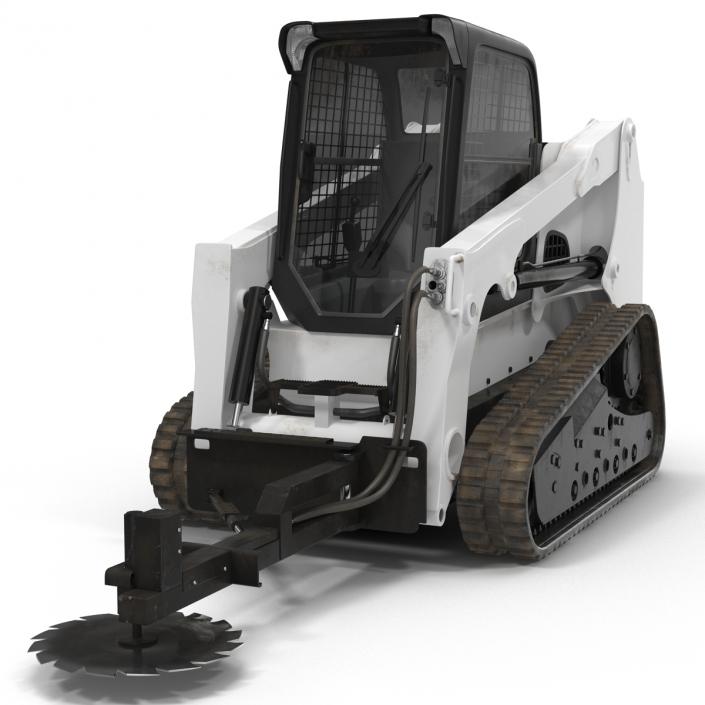 Compact Tracked Loader With Brush Saw 3D