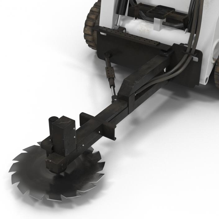 Compact Tracked Loader With Brush Saw 3D