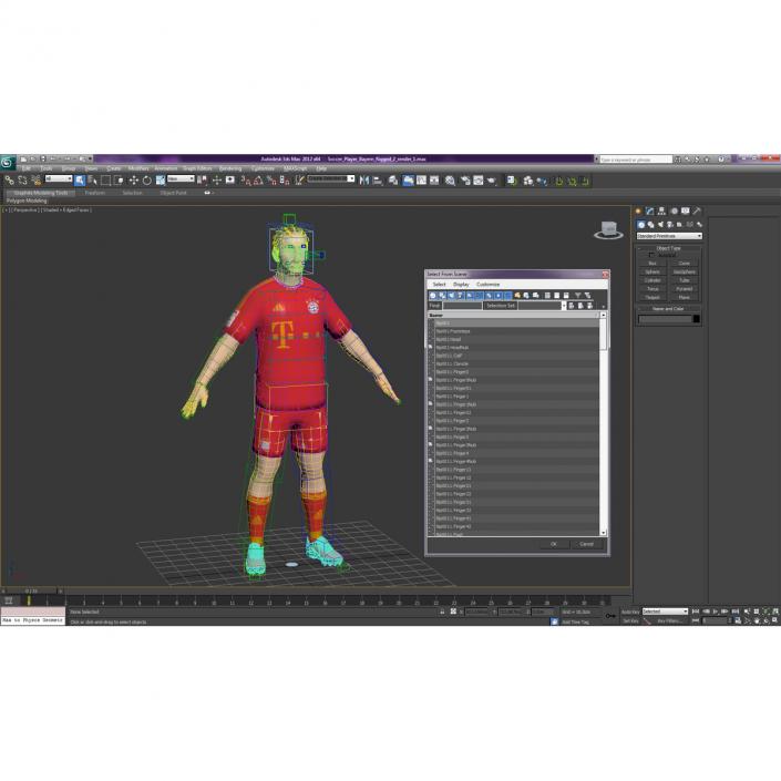 Soccer Player Bayern Rigged 2 3D model