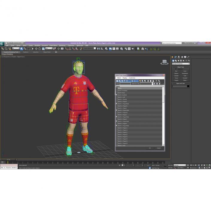 Soccer Player Bayern Rigged 3D