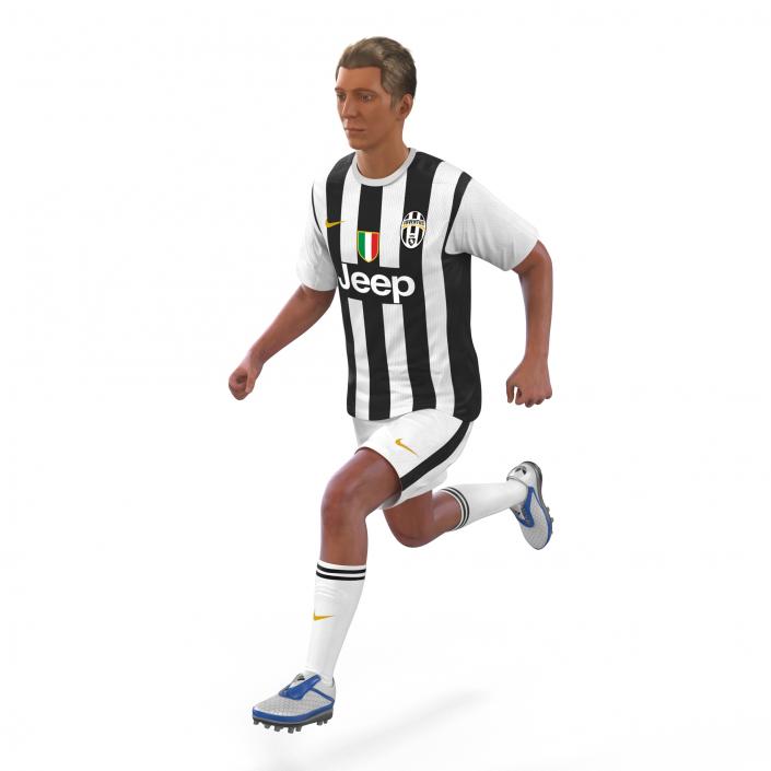 3D Soccer Player Juventus Rigged 2