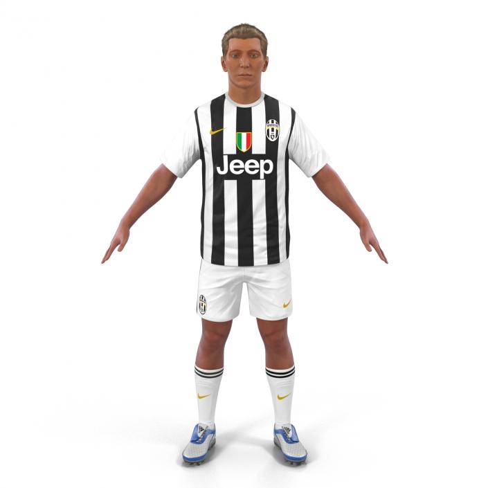 3D Soccer Player Juventus Rigged 2