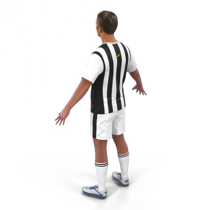 3D Soccer Player Juventus Rigged 2