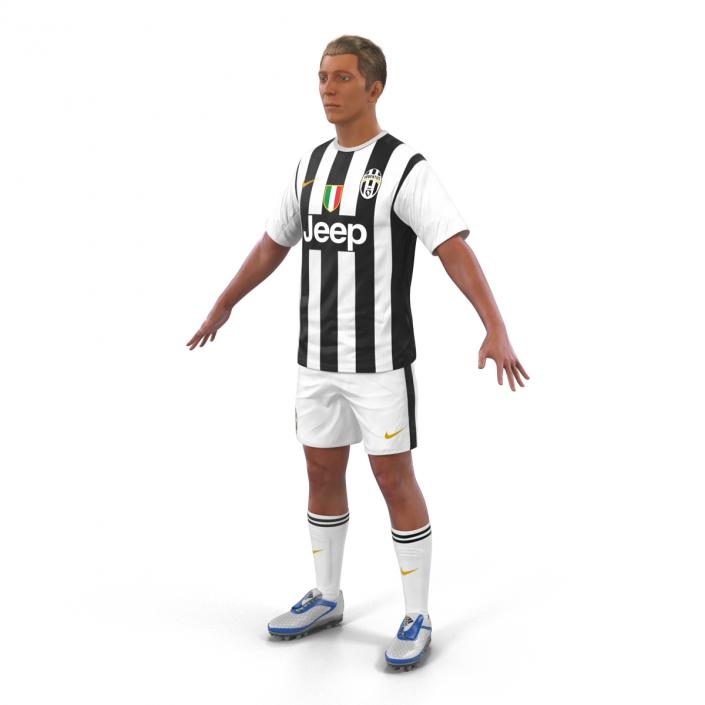 3D Soccer Player Juventus Rigged 2