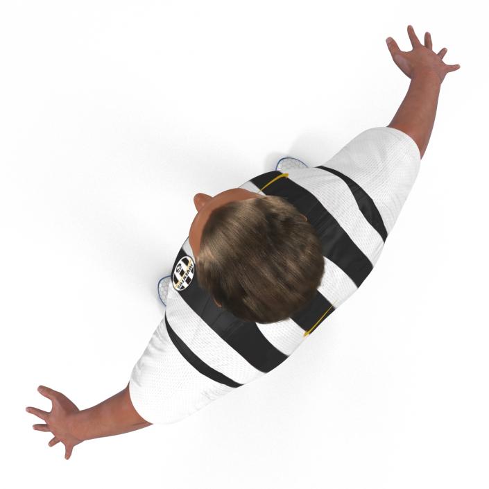 3D Soccer Player Juventus Rigged 2