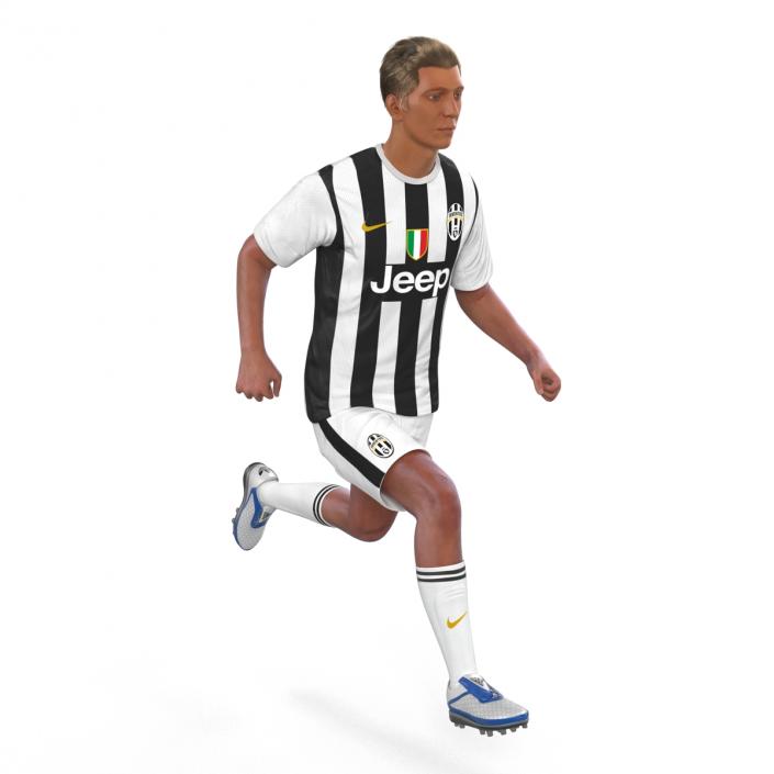 3D Soccer Player Juventus Rigged 2