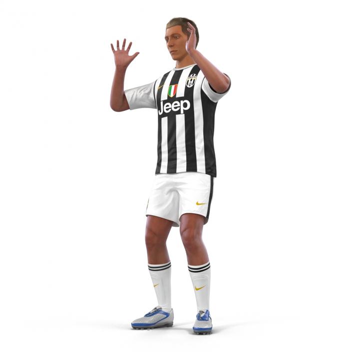 3D Soccer Player Juventus Rigged 2