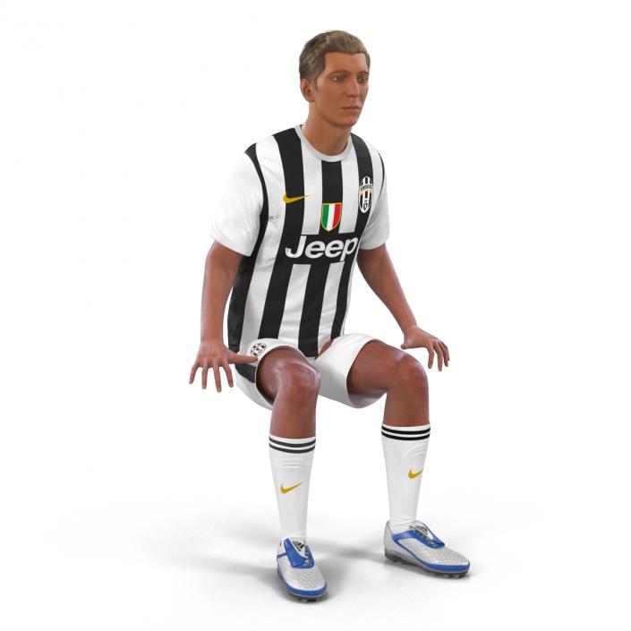 3D Soccer Player Juventus Rigged 2