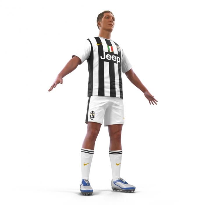 3D Soccer Player Juventus Rigged 2