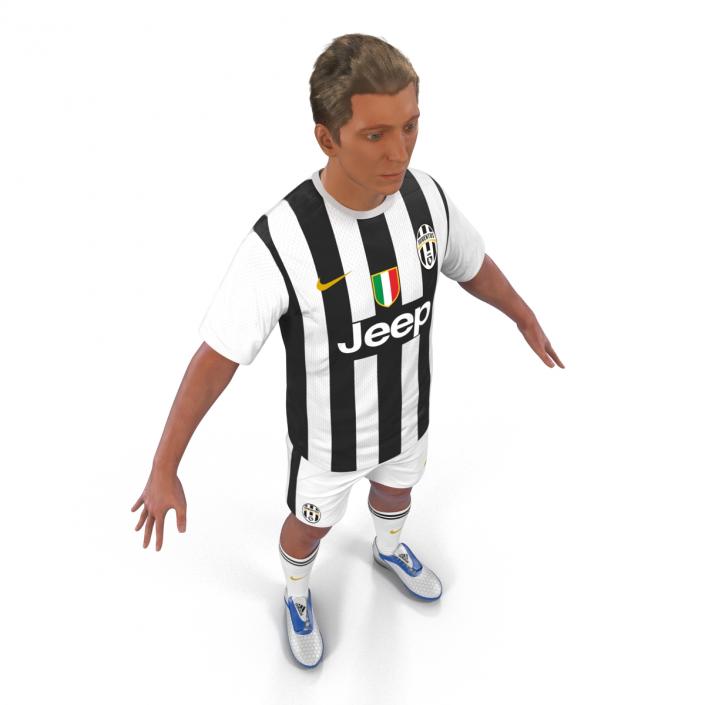 3D Soccer Player Juventus Rigged 2