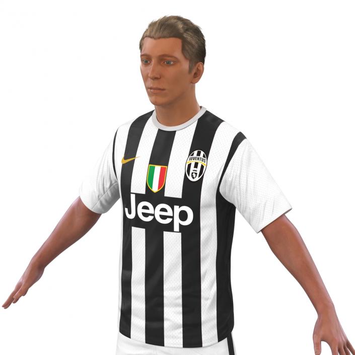 3D Soccer Player Juventus Rigged 2