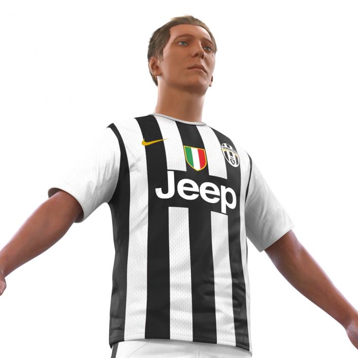 3D Soccer Player Juventus Rigged 2