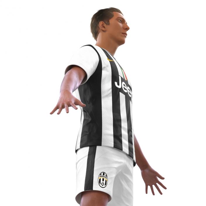 3D Soccer Player Juventus Rigged 2