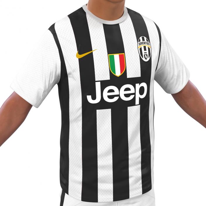 3D Soccer Player Juventus Rigged 2