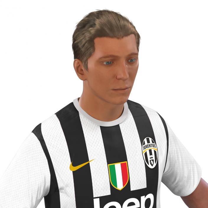 3D Soccer Player Juventus Rigged 2