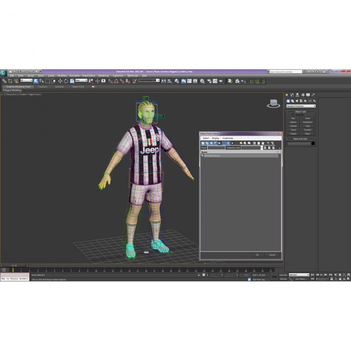 3D Soccer Player Juventus Rigged 2