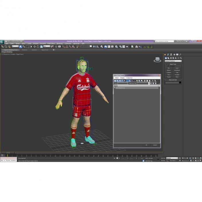 Soccer Player Liverpool Rigged 2 3D