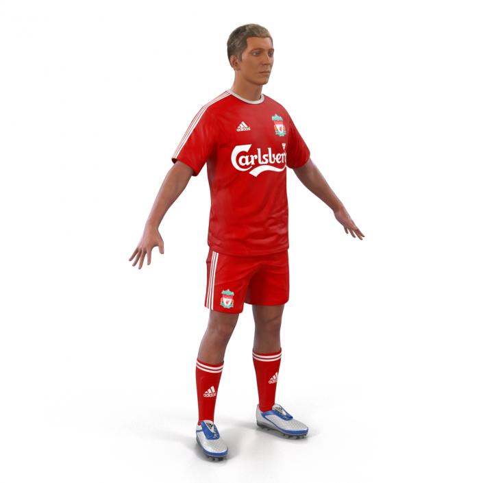 3D model Soccer Player Liverpool Rigged