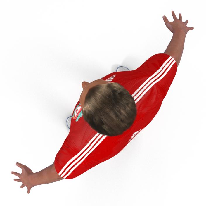 3D model Soccer Player Liverpool Rigged