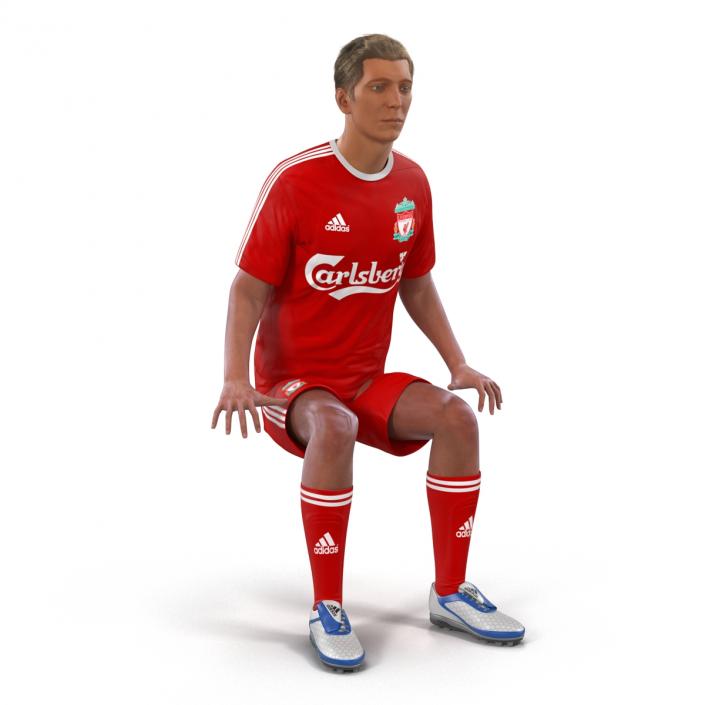 3D model Soccer Player Liverpool Rigged