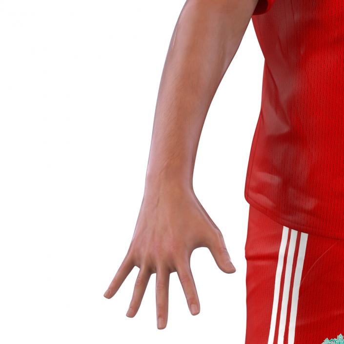 3D model Soccer Player Liverpool Rigged