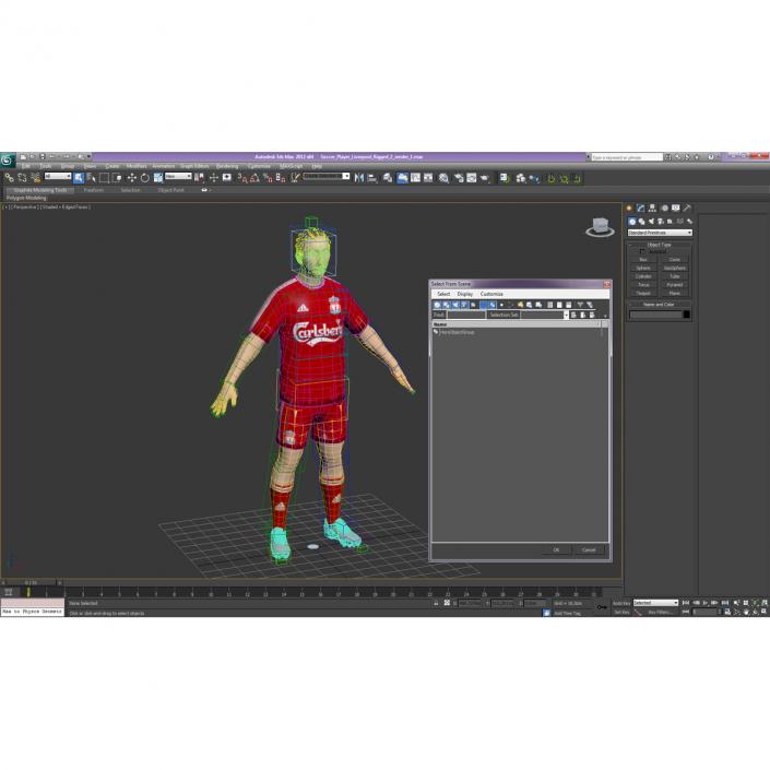 3D model Soccer Player Liverpool Rigged