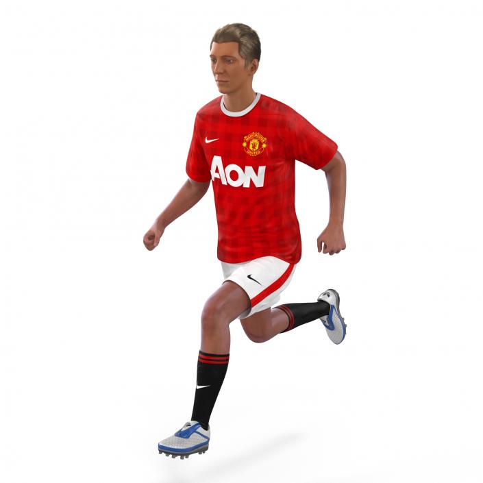 3D model Soccer Player Manchester United Rigged 2