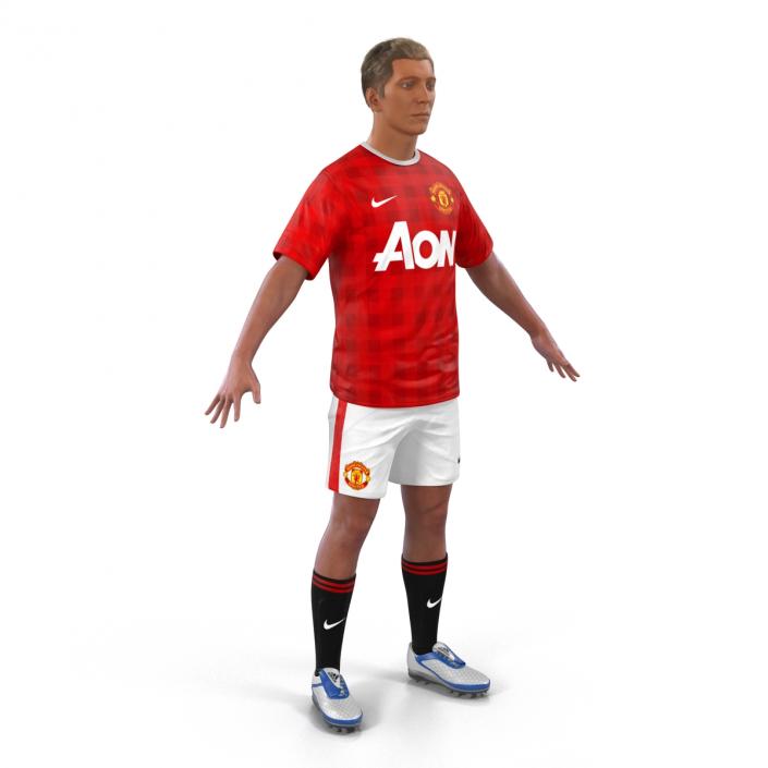 3D model Soccer Player Manchester United Rigged 2