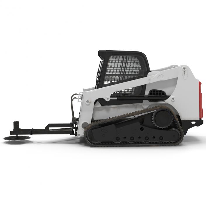 Compact Tracked Loader With Brush Saw Rigged 3D model