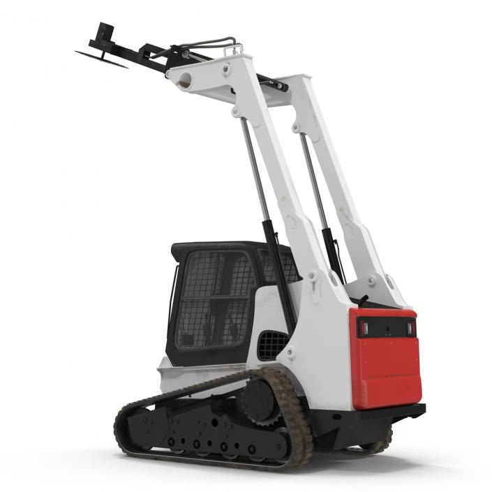 Compact Tracked Loader With Brush Saw Rigged 3D model