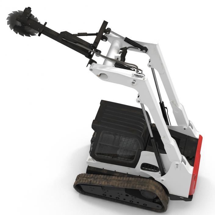 Compact Tracked Loader With Brush Saw Rigged 3D model