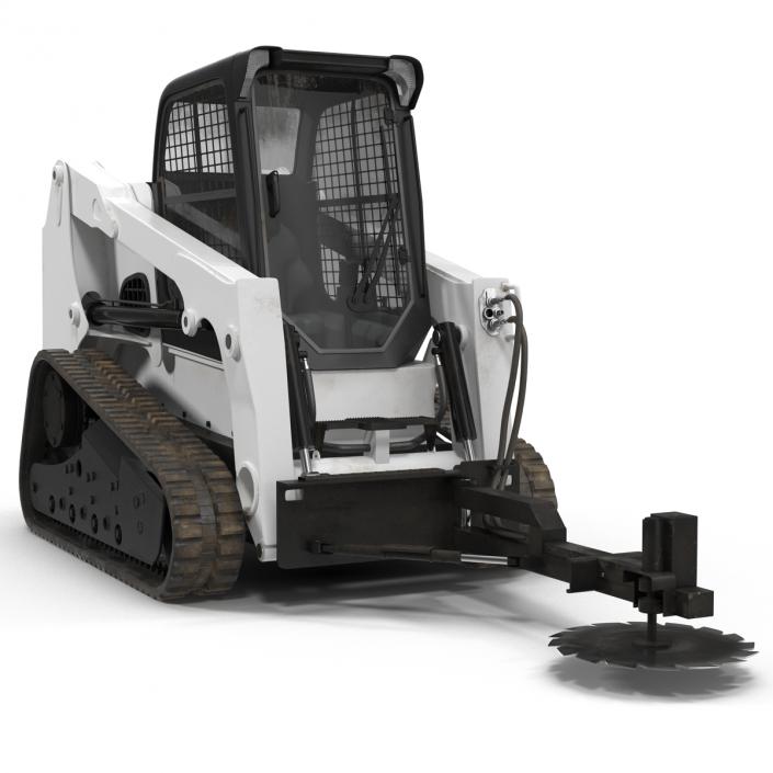 Compact Tracked Loader With Brush Saw Rigged 3D model