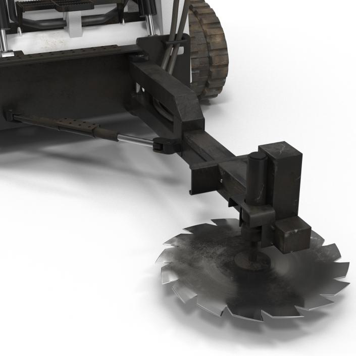 Compact Tracked Loader With Brush Saw Rigged 3D model