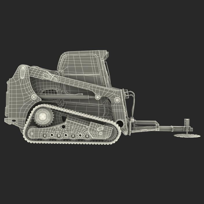 Compact Tracked Loader With Brush Saw Rigged 3D model