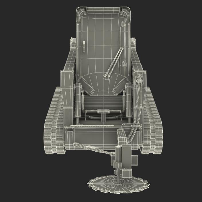 Compact Tracked Loader With Brush Saw Rigged 3D model