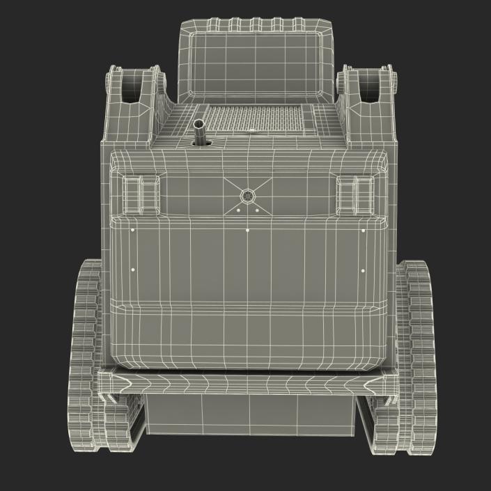 Compact Tracked Loader With Brush Saw Rigged 3D model