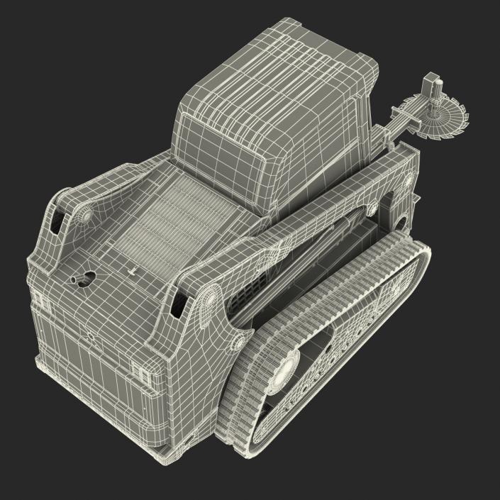 Compact Tracked Loader With Brush Saw Rigged 3D model