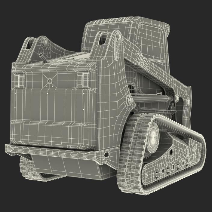 Compact Tracked Loader With Brush Saw Rigged 3D model