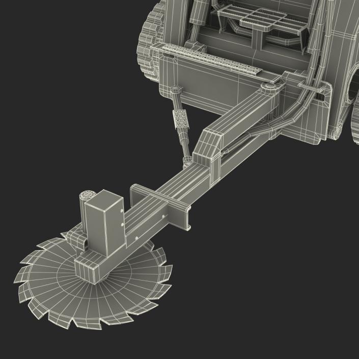 Compact Tracked Loader With Brush Saw Rigged 3D model