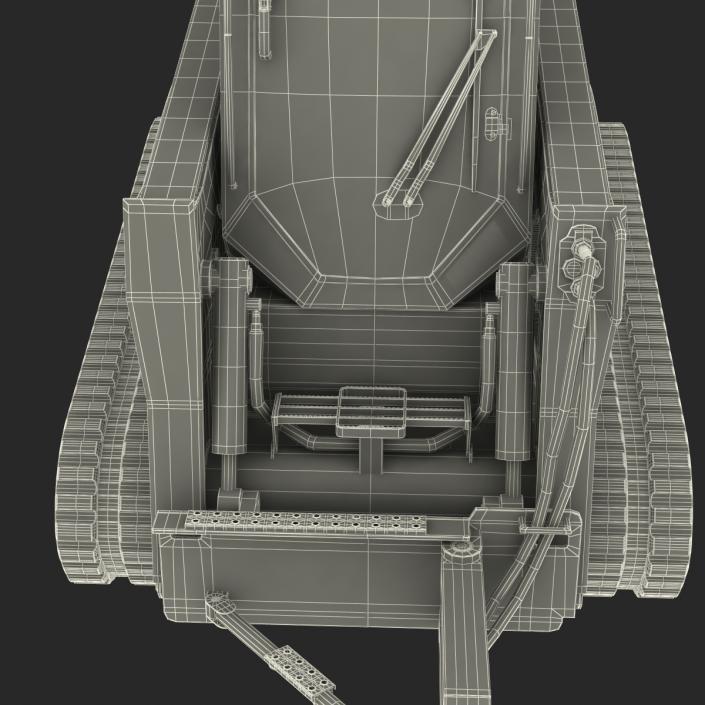 Compact Tracked Loader With Brush Saw Rigged 3D model