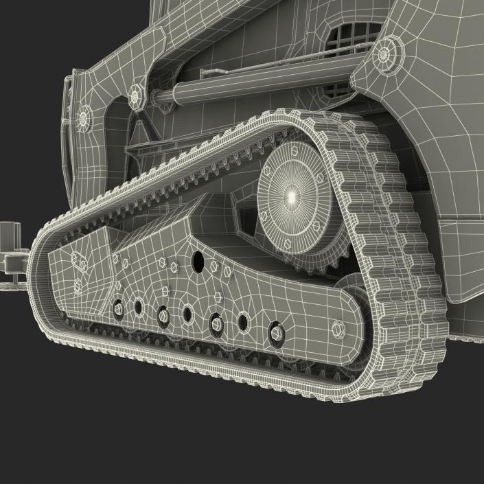 Compact Tracked Loader With Brush Saw Rigged 3D model