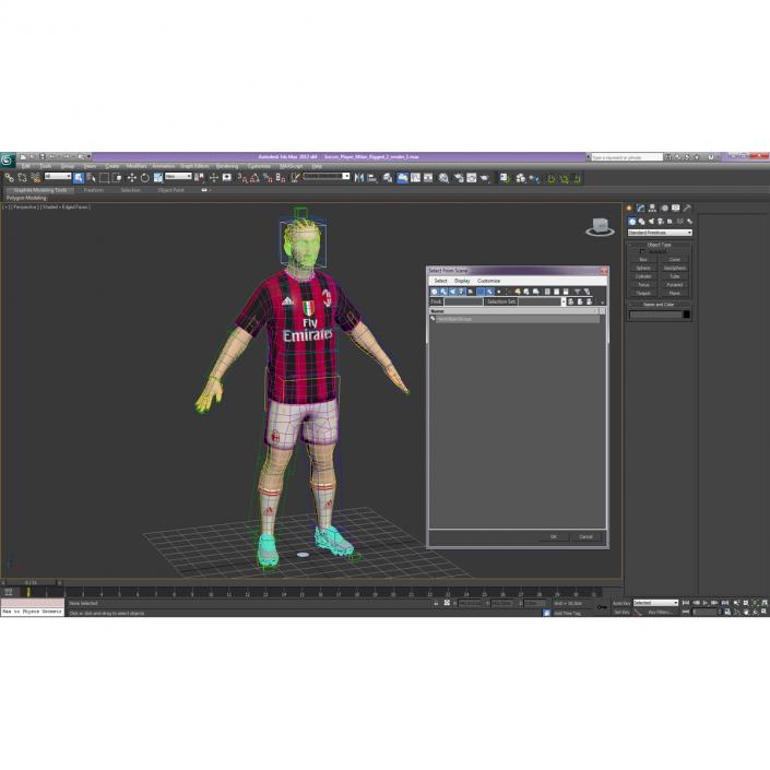 3D Soccer Player Milan Rigged