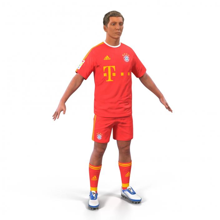 3D model Soccer Player Bayern with Hair