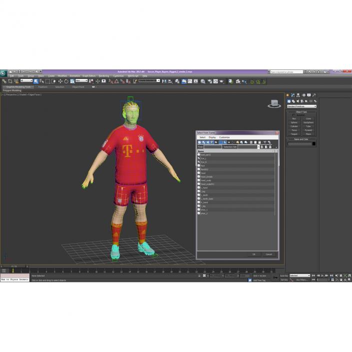 3D model Soccer Player Bayern with Hair