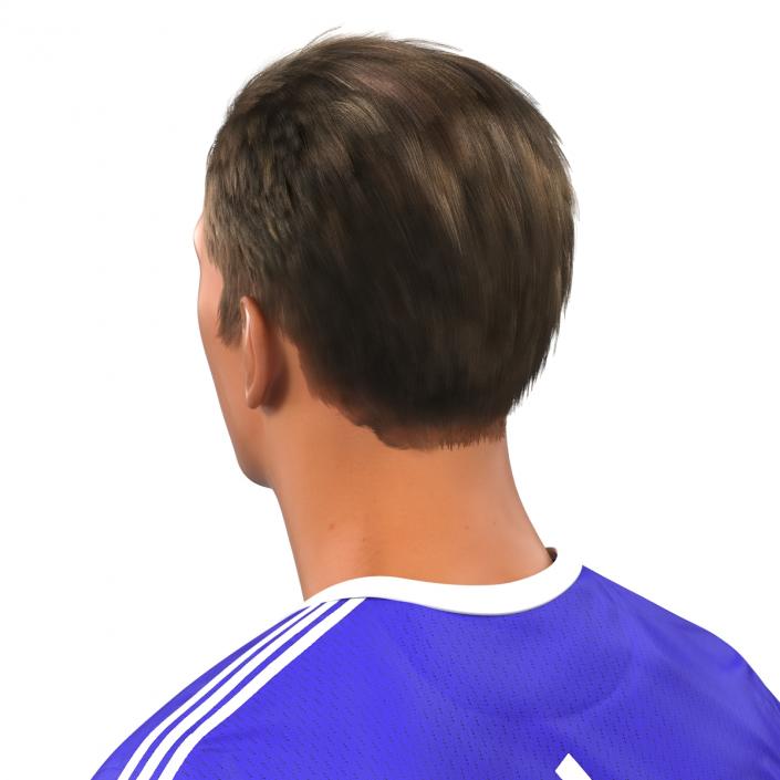 3D Soccer Player Chelsea with Hair