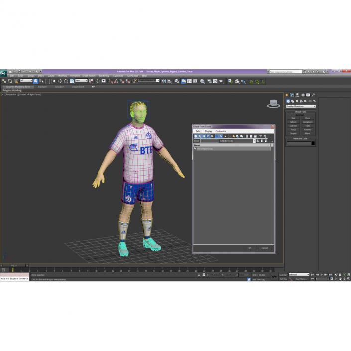 3D model Soccer Player Dynamo with Hair